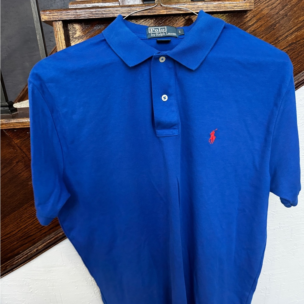 Ralph Lauren Polo Shirt Blue with Red Logo